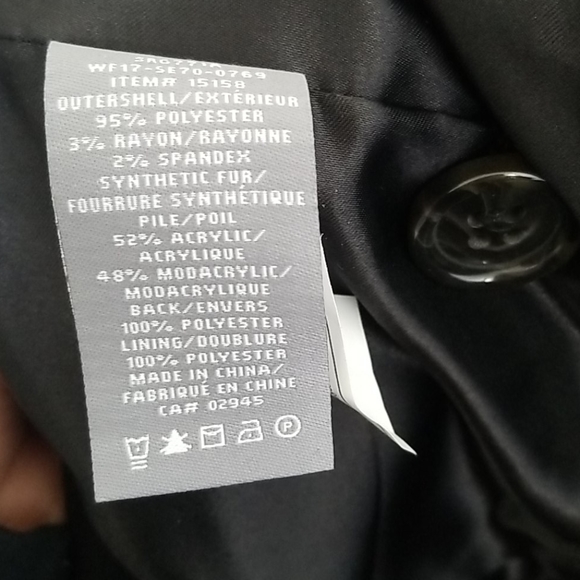 NWT Sears classic peacoat w faux fur collar - Picture 5 of 10